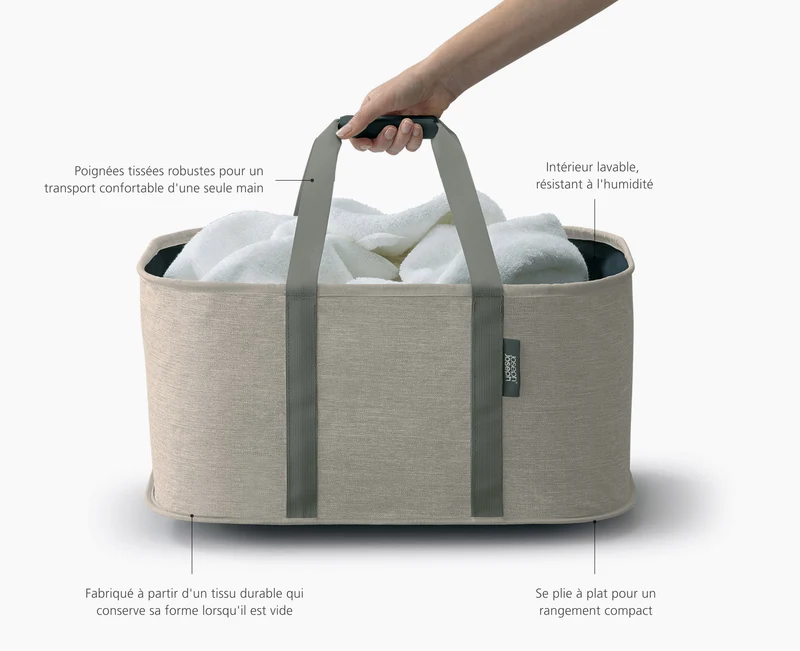 Panier à Linge Pliable 35L Écru Hold-All™