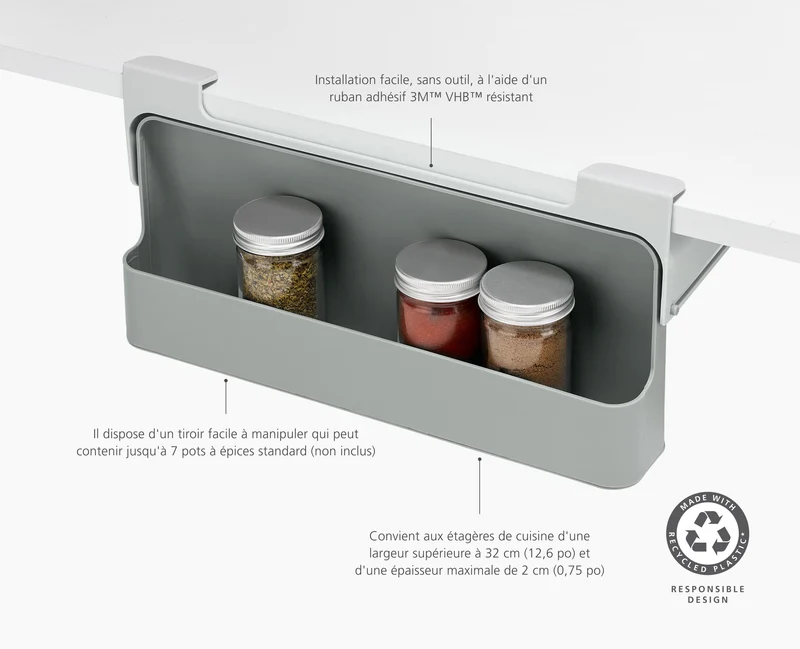 Range-Épices Sous Étagère Recyclé Cupboardstore™