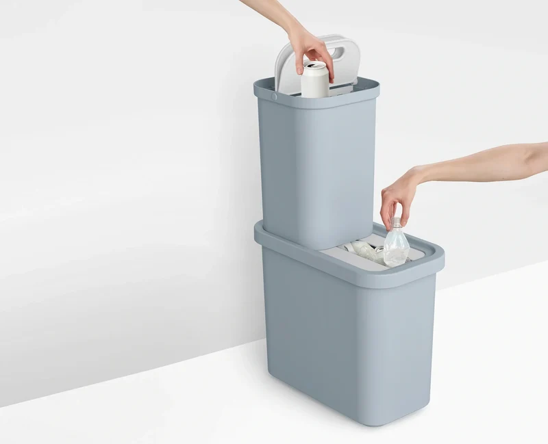 Ensemble bac et poubelle de recyclage GoRecycle 46L