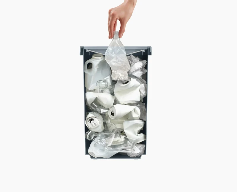 Ensemble bac et poubelle de recyclage GoRecycle 46L