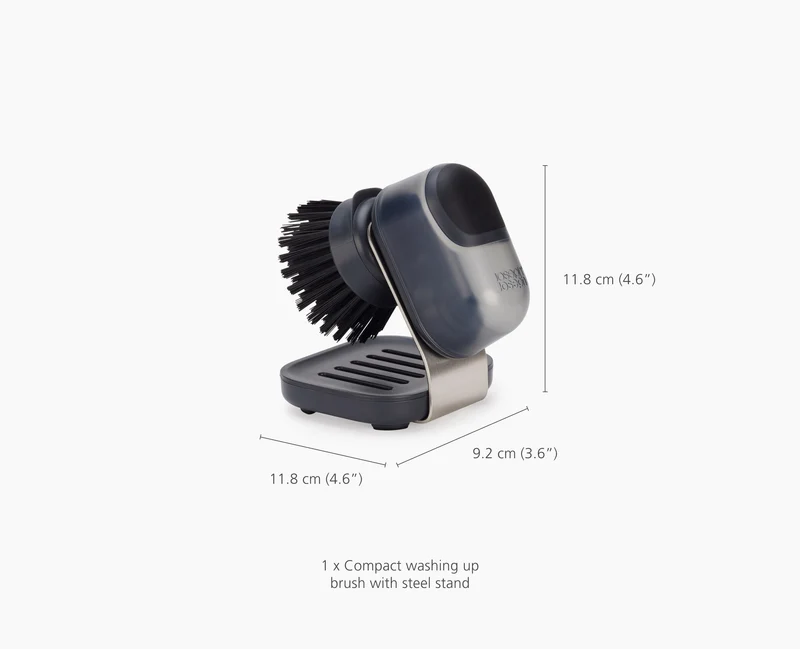 Brosse à Vaisselle à Paume avec Support Inox et 6 Têtes de Rechange SinkTech
