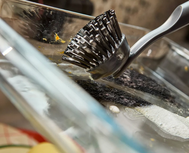 Brosse à Vaisselle avec Tête de Rechange et 4 Têtes Supplémentaires