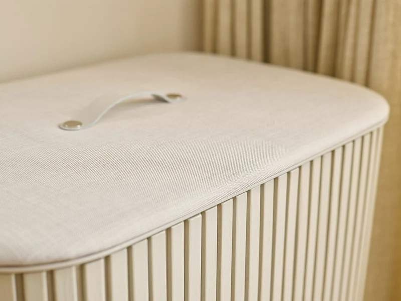 Panier à Linge Triple Luxe Bambou Écru 90L Tota Trio Luxe
