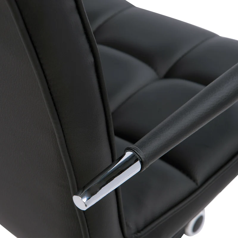 Lot de 2 chaises de bureau pivotantes 52.5 x 54 x 99 cm réglable assise capitonnée contemporain en synthétique noir 21_0006354