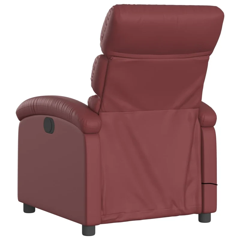 Fauteuil de relaxation TV fonction massage inclinable électrique 6 points de massage en PVC rouge bordeaux DEC027243