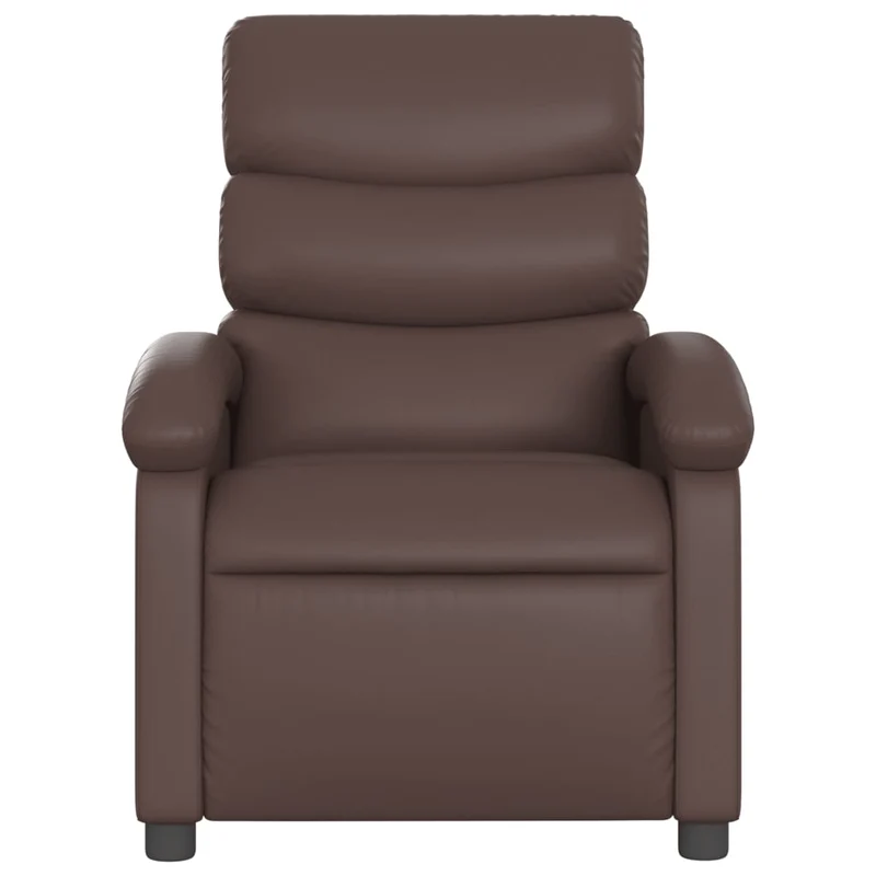 Fauteuil de relaxation TV fonction massage inclinable 6 points de massage en PVC marron DEC027005