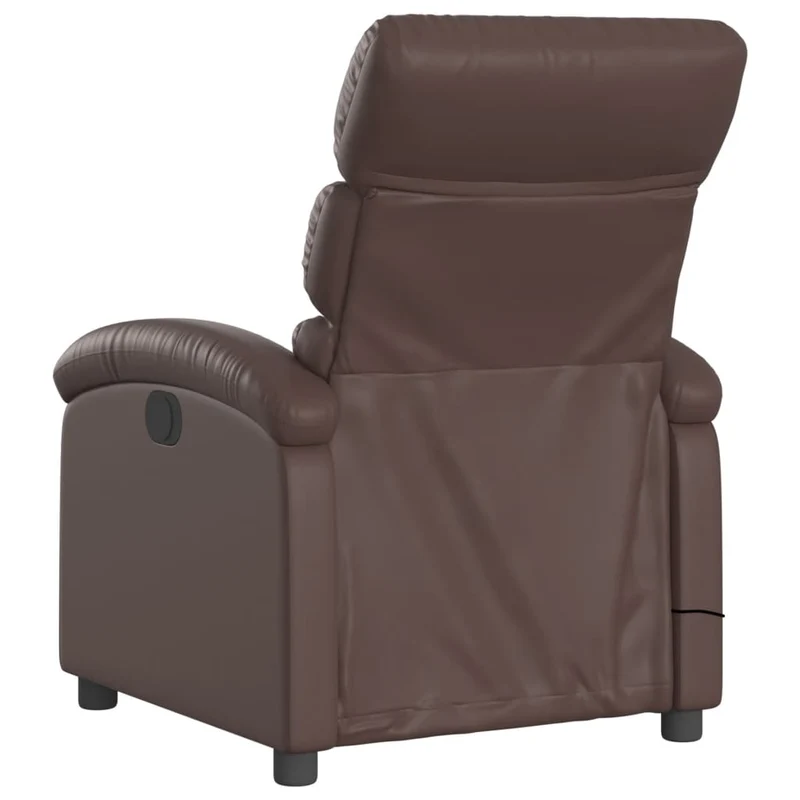 Fauteuil de relaxation TV fonction massage inclinable électrique 6 points de massage en PVC marron DEC027200