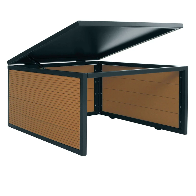 Garage pour robot tondeuse avec toit – WPC et métal – Aspect chêne – 35x60x70 cm 04_0006944
