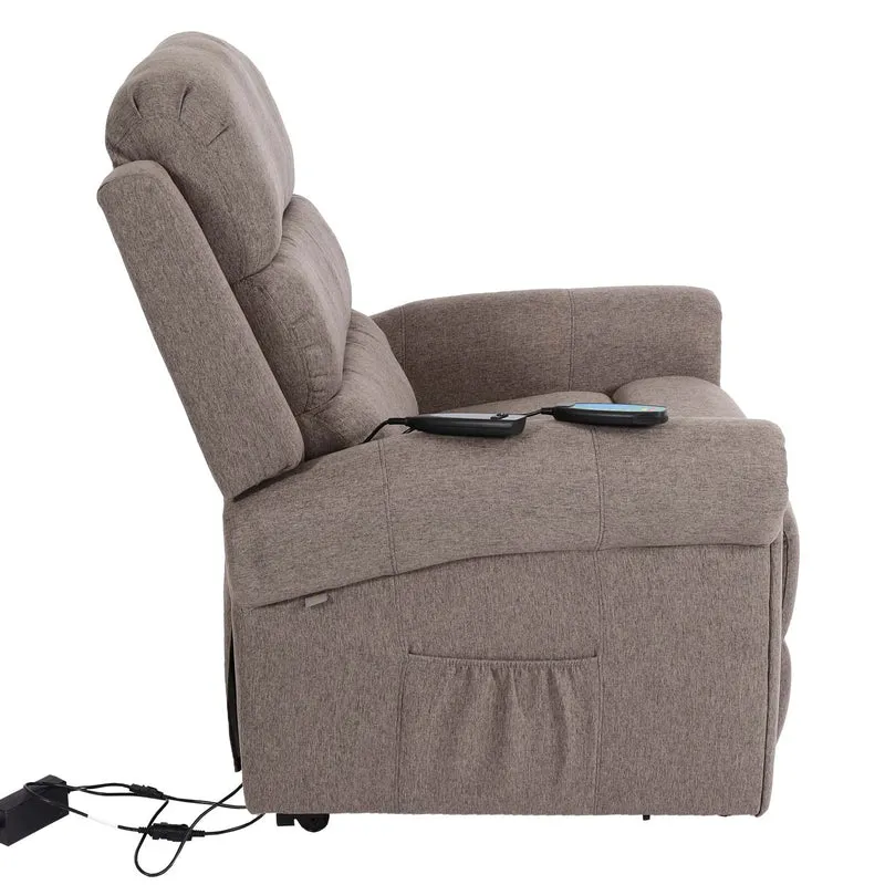 Fauteuil relax Fonction de relaxation avec inclinaison aide au lever massage fonction chauffante tissu gris foncé 04_0006893
