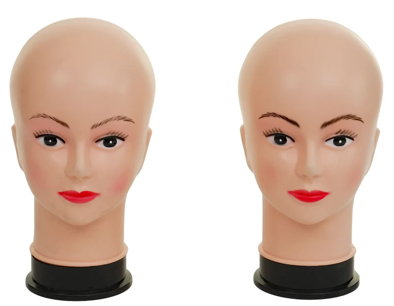 2 x tête de mannequin présentation de perruques bijoux lunettes de soleil couvre-chefs 30 cm 04_0005722