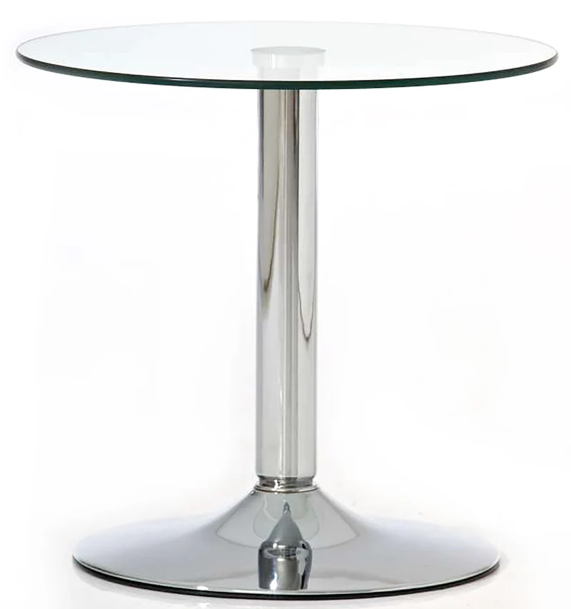 Table d'appoint avec verre de protection robuste cadre en métal chromé 10_0005518