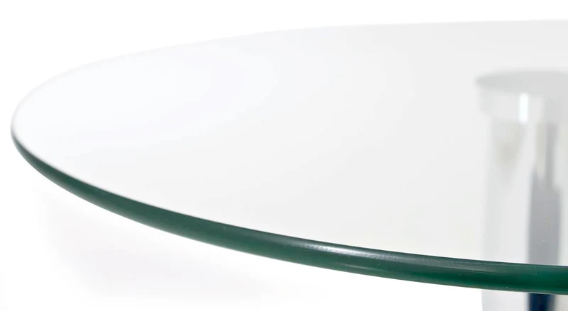 Table d'appoint avec verre de protection robuste cadre en métal chromé 10_0005518