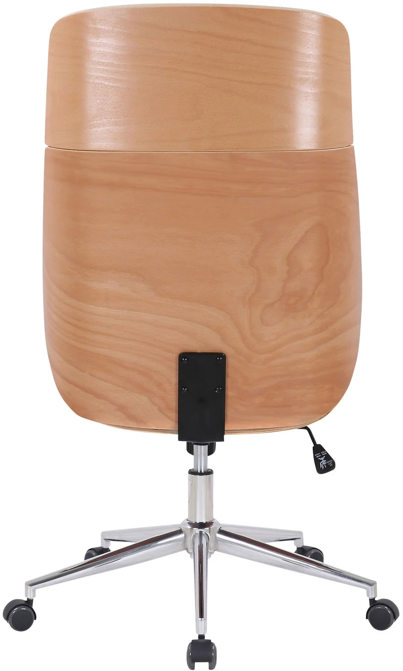 Fauteuil de bureau dossier haut avec roulettes synthétique blanc et bois clair hauteur réglable BUR10459