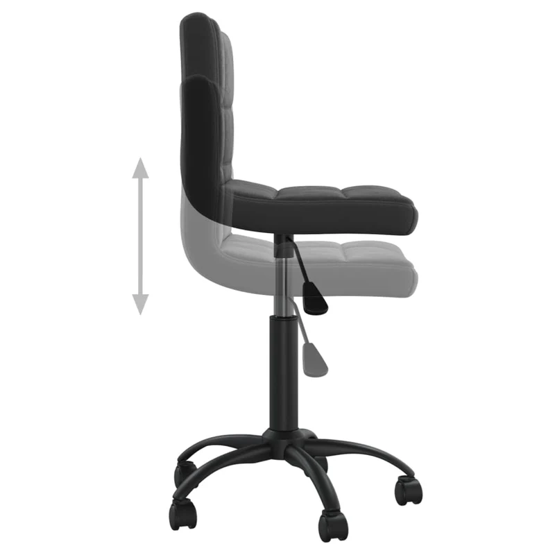Chaise tabouret sur roulettes pivotant haureur réglabe en velours noir et acier DEC025122