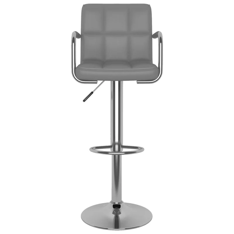 Lot de 2 tabourets de bar chaises hautes en PVC gris et acier DEC029733