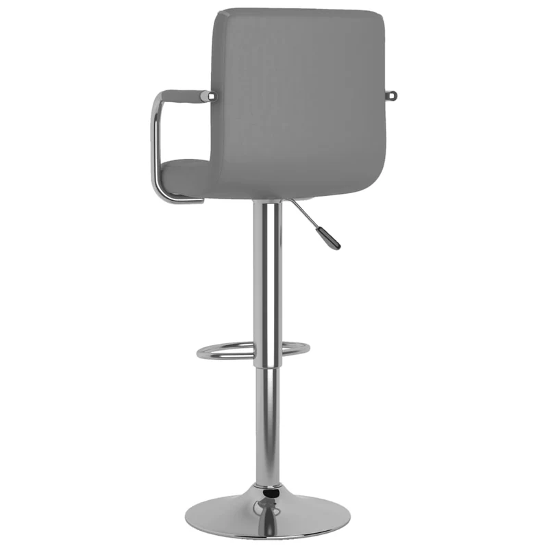 Lot de 2 tabourets de bar chaises hautes en PVC gris et acier DEC029733