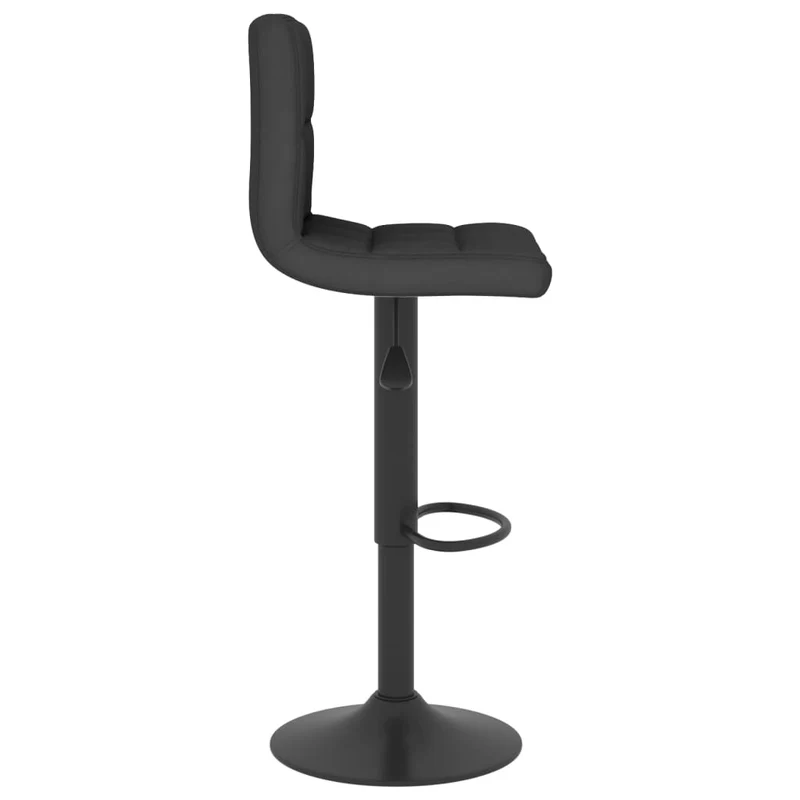 Tabouret de bar x1 chaise haute hauteur régable en tissu noir et acier DEC029526