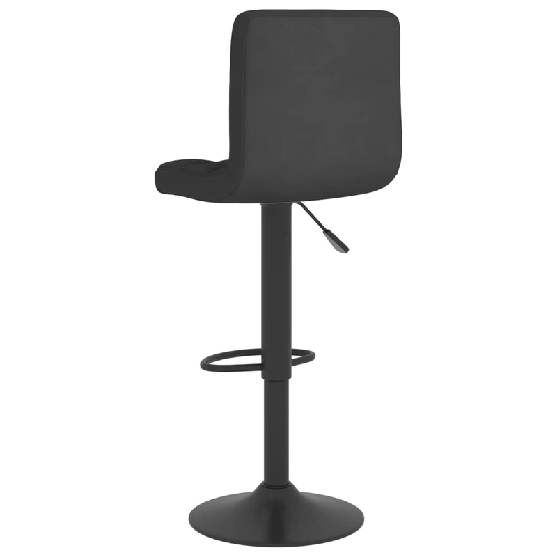 Tabouret de bar x1 chaise haute hauteur régable en tissu noir et acier DEC029526