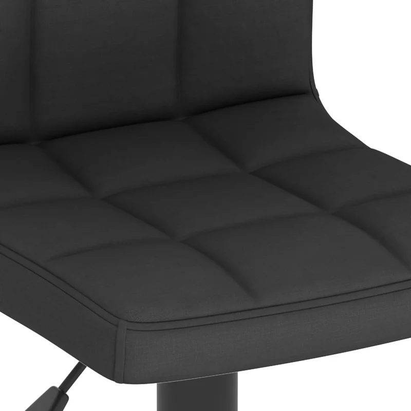 Tabouret de bar x1 chaise haute hauteur régable en tissu noir et acier DEC029526
