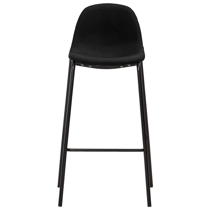 Set de 4 tabourets de bar chaises haute en tissu noir et métal DEC029427