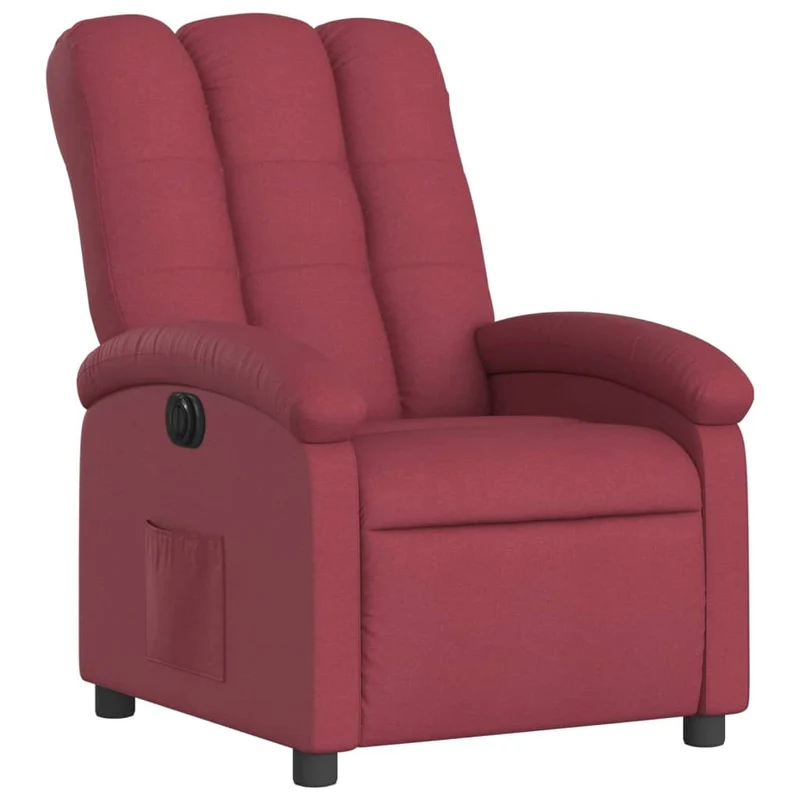 Fauteuil relax TV fonction de levage électrique très confortable en tissu rouge bordeaux DEC028529