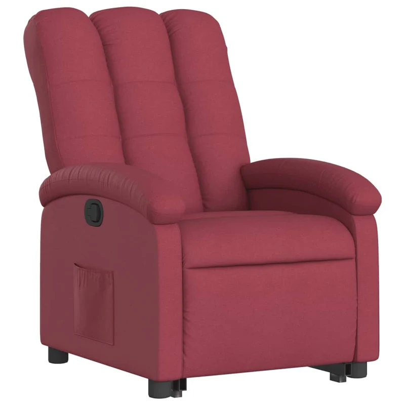 Fauteuil relax TV rembourrage confortable fonction de levage électrique en tissu rouge DEC028159