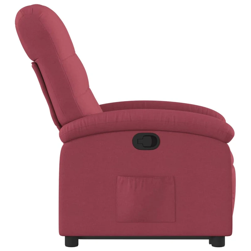 Fauteuil relax TV rembourrage confortable fonction de levage électrique en tissu rouge DEC028159