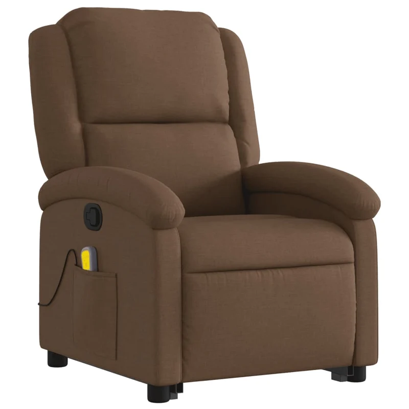 Fauteuil de relaxation TV fonction massage inclinable levage électrique en tissu marron DEC027014