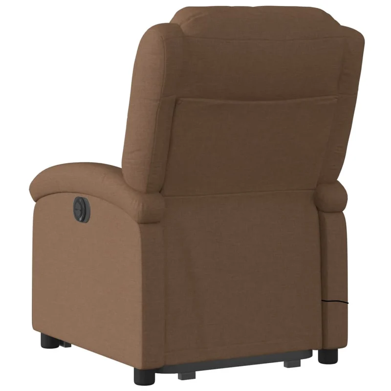 Fauteuil de relaxation TV fonction massage inclinable levage électrique en tissu marron DEC027014