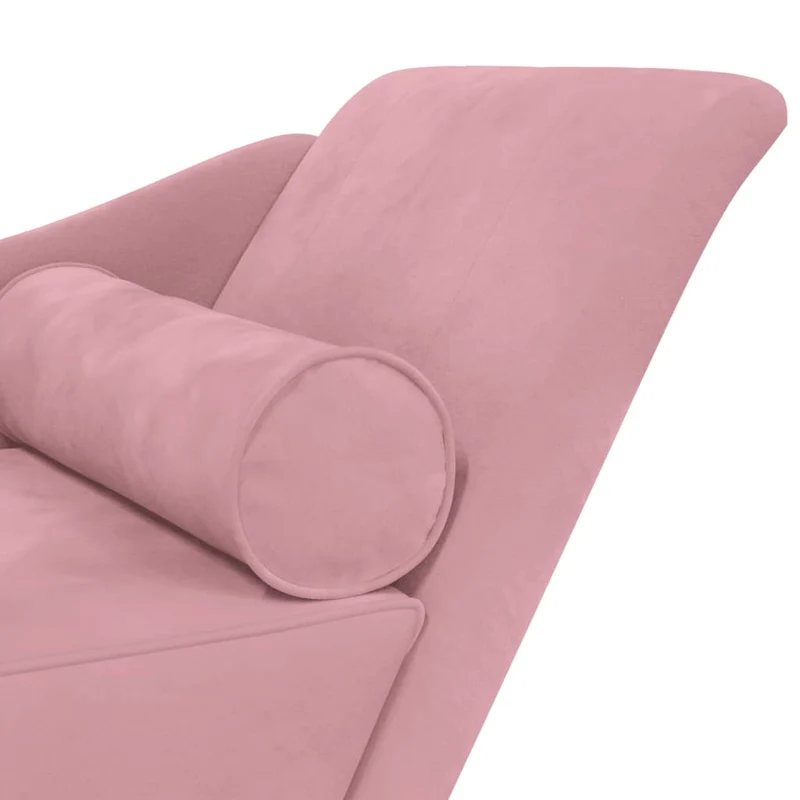 Méridienne chaise longue pour intérieur avec coussins en velours rose DEC026093