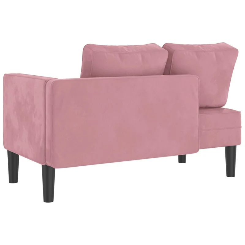 Méridienne chaise longue pour intérieur avec coussins en velours rose DEC026094