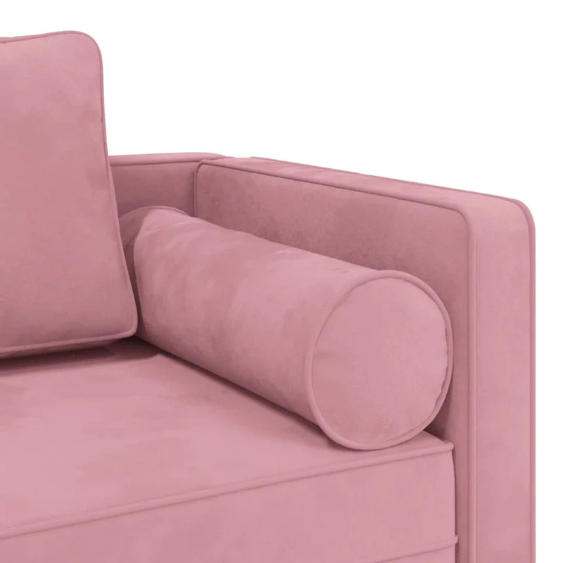 Méridienne chaise longue pour intérieur avec coussins en velours rose DEC026094