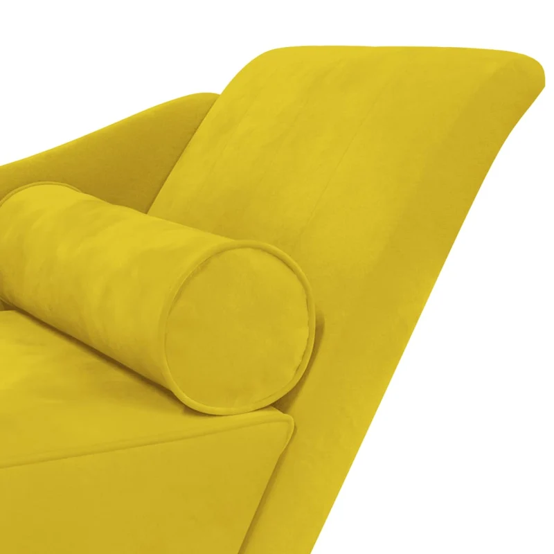 Méridienne chaise longue pour intérieur avec coussins en velours jaune DEC026084