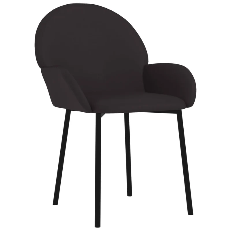 Set de 2 chaises de salle à manger en PVC noir et métal DEC025556