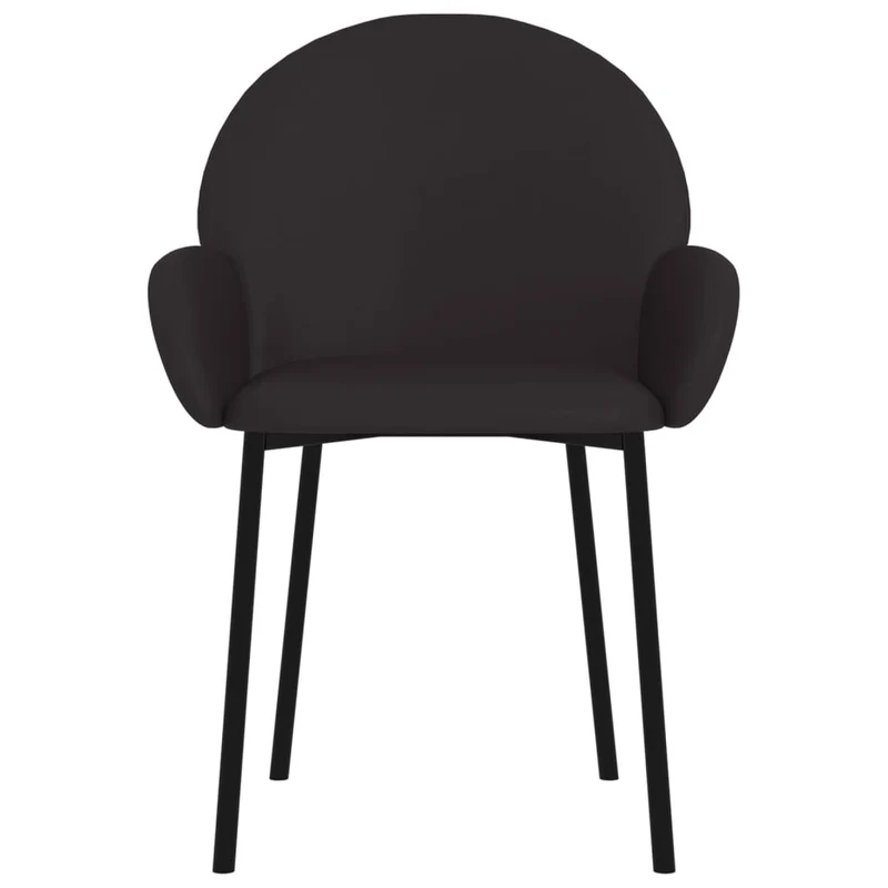 Set de 2 chaises de salle à manger en PVC noir et métal DEC025556