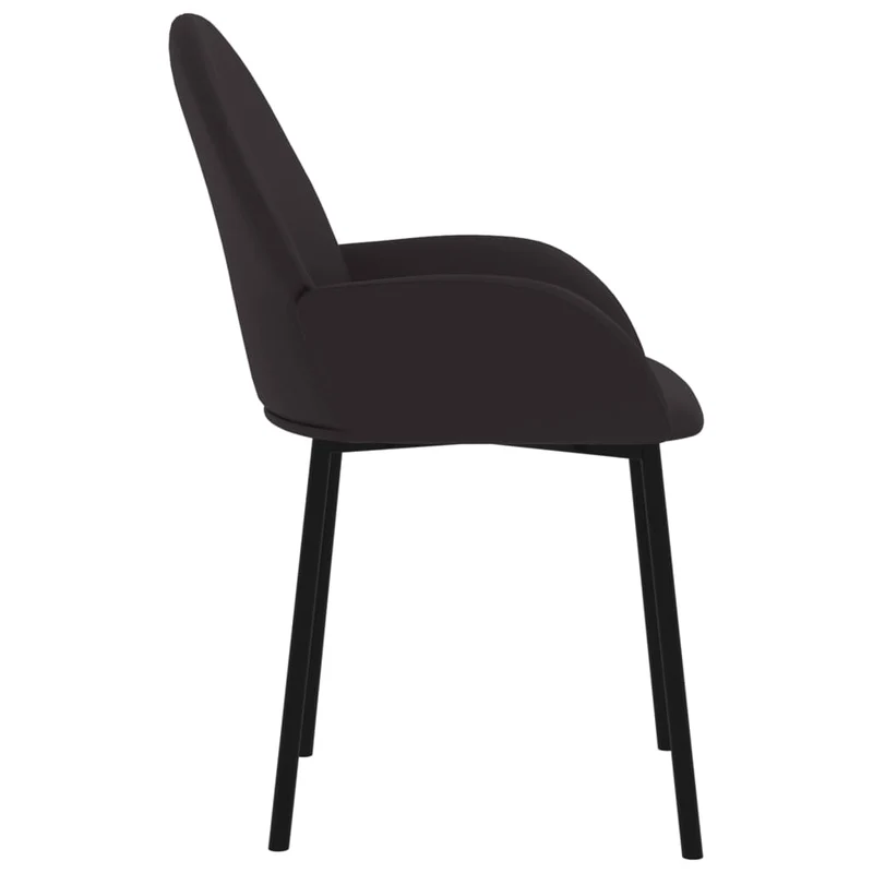 Set de 2 chaises de salle à manger en PVC noir et métal DEC025556