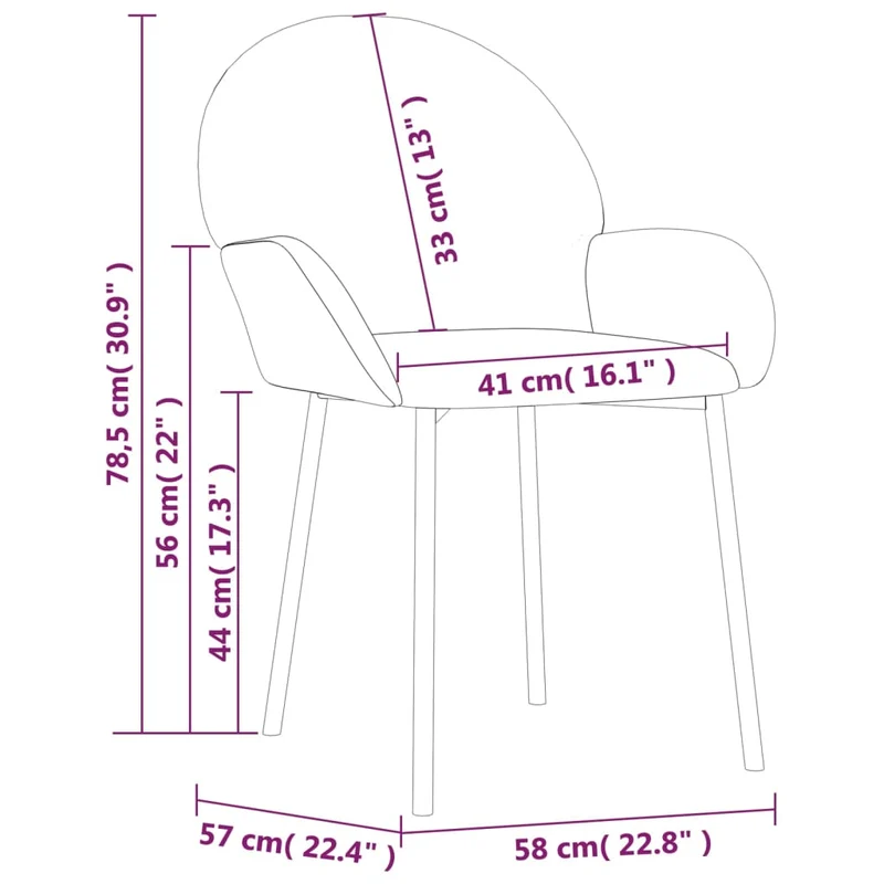 Set de 2 chaises de salle à manger en PVC noir et métal DEC025556