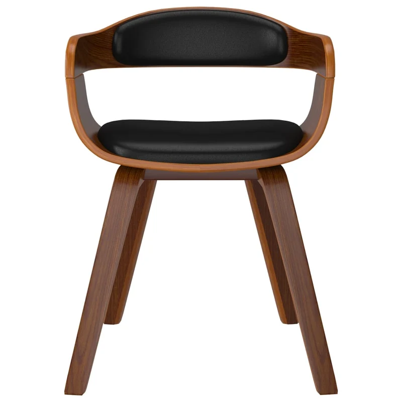 Set de 2 chaises de salle à manger en bois courbé et PVC noir DEC025547