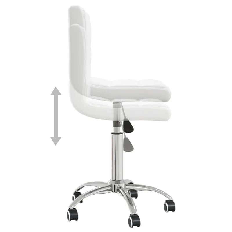 Chaise pivotante tabouret hauteur réglable en PVC blanc et acier DEC025061