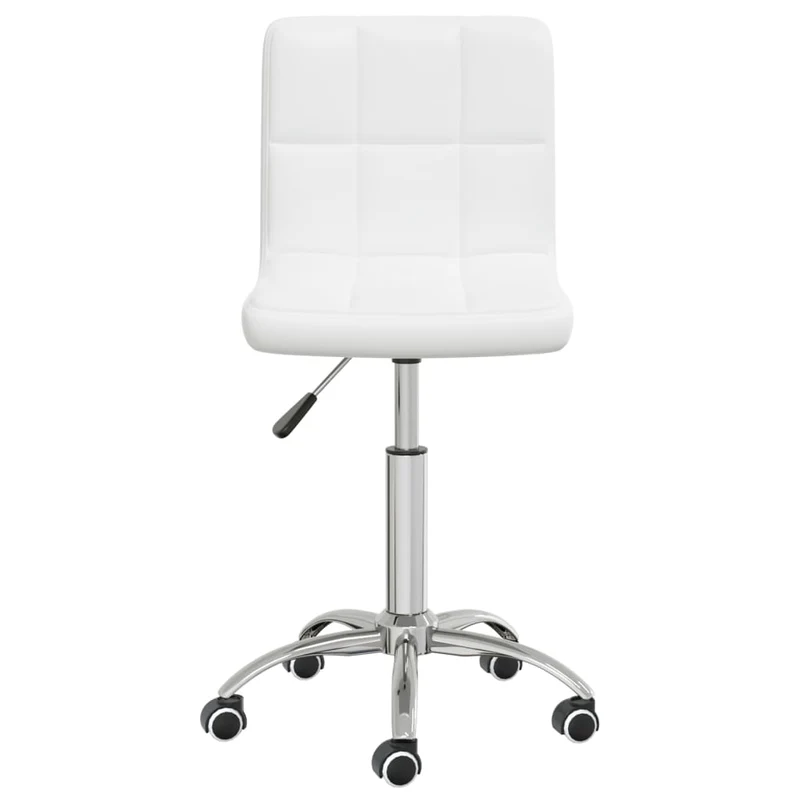 Chaise pivotante tabouret hauteur réglable en PVC blanc et acier DEC025061