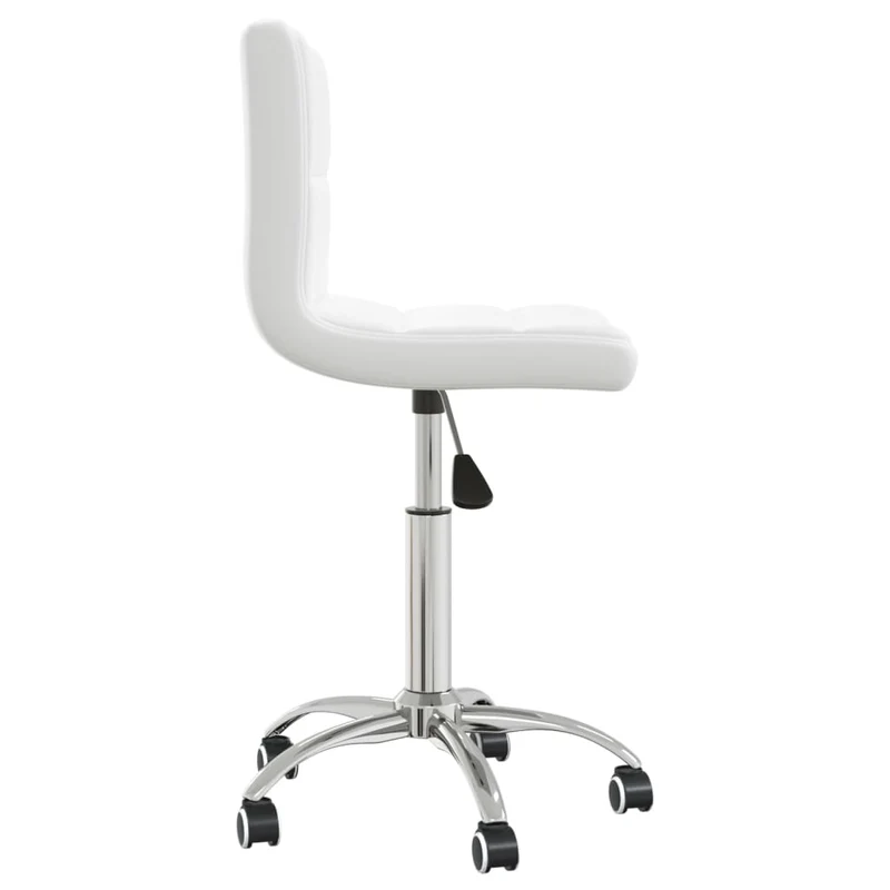Chaise pivotante tabouret hauteur réglable en PVC blanc et acier DEC025061
