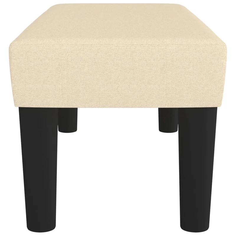 Banquette banc bout de lit 70 x 30 x 30 cm en tissu crème et contreplaqué DEC024669