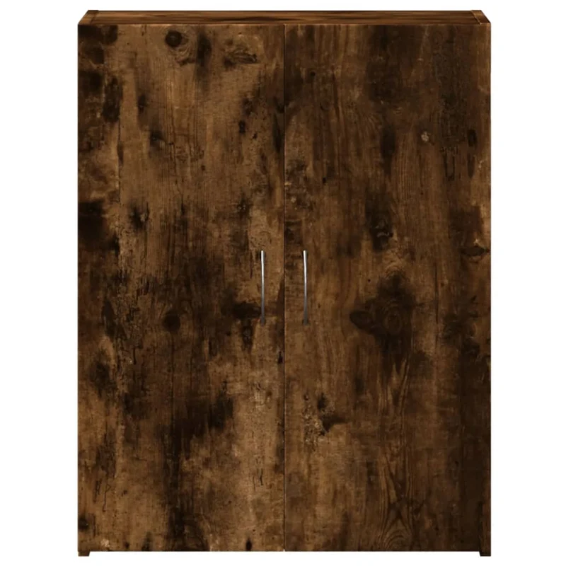 Meuble de bureau armoire de rangement en bois d'ingénierie marron DEC024474