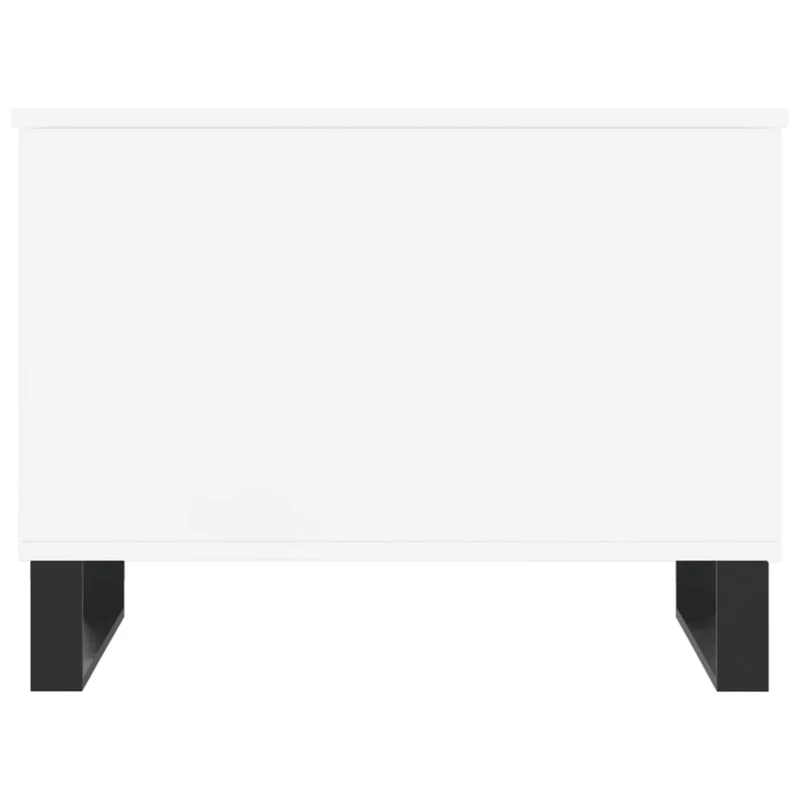 Table basse avec dessus relevable avec rangement 60 x 44,5 x 45 cm bois d'ingénierie blanc et métal DEC037908
