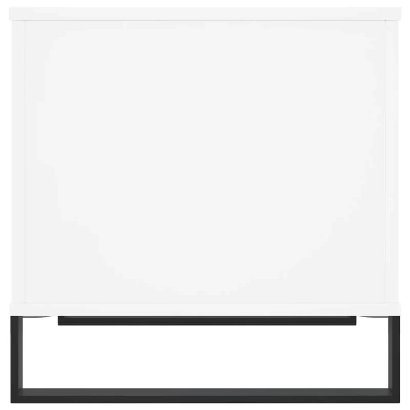 Table basse avec dessus relevable avec rangement 60 x 44,5 x 45 cm bois d'ingénierie blanc et métal DEC037908