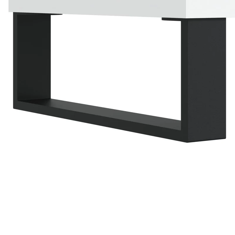 Table basse avec dessus relevable avec rangement 60 x 44,5 x 45 cm bois d'ingénierie blanc et métal DEC037908