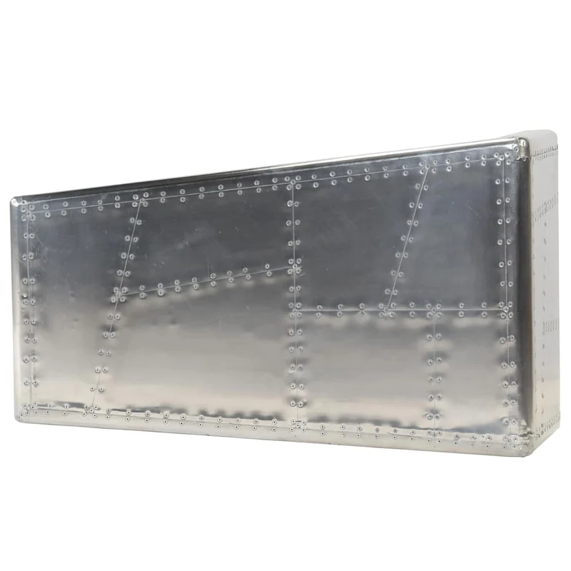 Table basse de salon design moderne Aviator Style d'avion vintage Aluminium Argent DEC037765