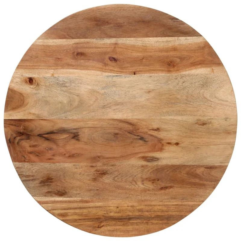 Table basse de salon design moderne 55 x 55 x 45 cm bois massif acacia et fer marron DEC037092
