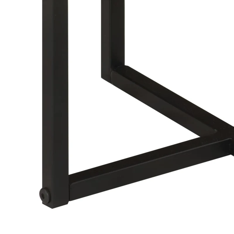 Table basse de salon design moderne 55 x 55 x 45 cm bois massif acacia et fer marron DEC037092