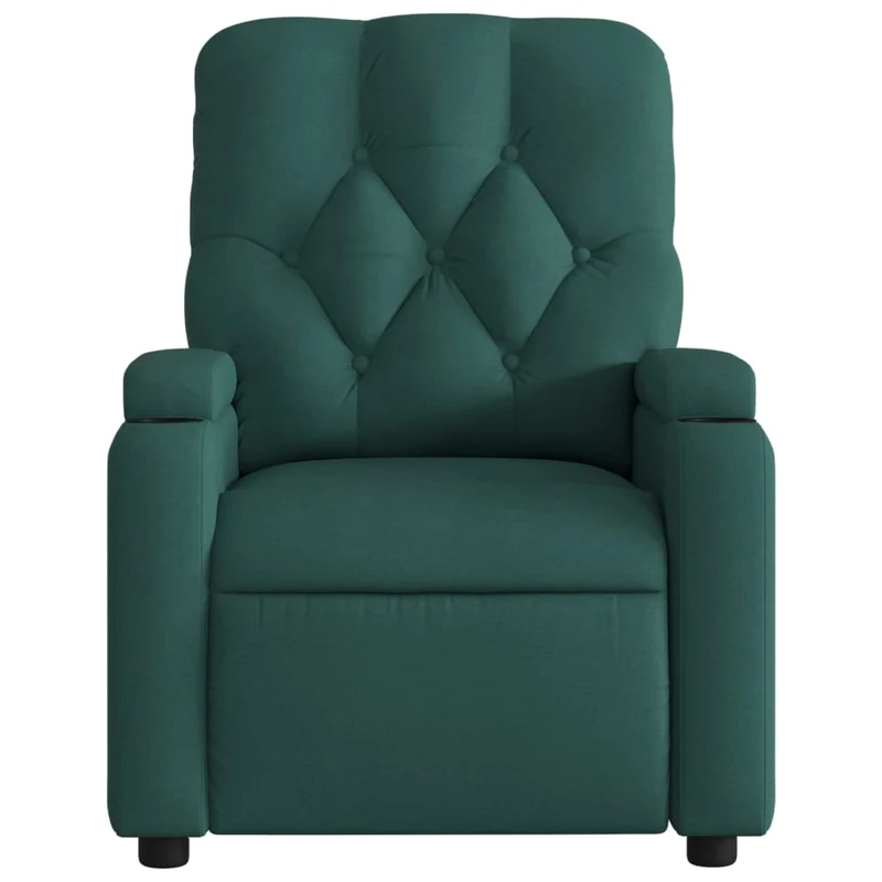 Fauteuil relax TV fonction d'inclinaison électrique très confortable en tissu vert foncé DEC028594